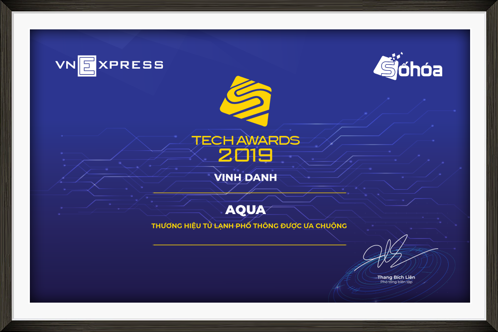 AQUA冰箱在越南2019年度科技大奖评选中获得2019年“最受消费者喜爱冰箱品牌“奖