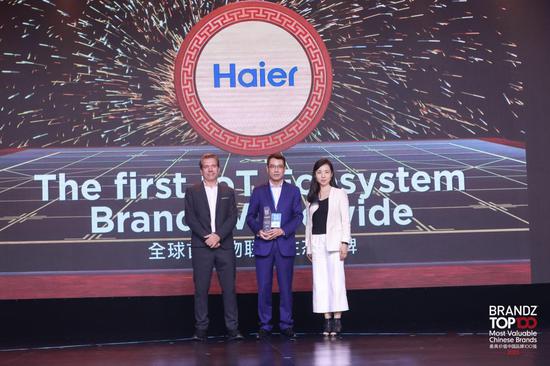 BrandZ为海尔颁发了“全球首个物联网生态品牌”奖